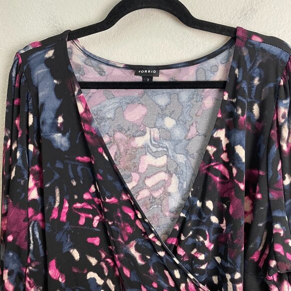 Torrid Womens Plus 3X Studio Knit Surplice Wrap Long Sleeve Top Stretch Shirt - Picture 9 of 13